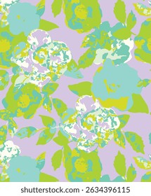 Seamless floral pattern, liberty ditsy print, abstract ornament of simple hand drawn plants. Cute botanical design in folk motif: small daisy flowers, tiny leaves, bouquets. 