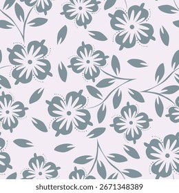 Padrão floral contínuo, liberdade ditsy impressão com grande botânica bonito no estilo folk retro. Belo desenho botânico de plantas selvagens desenhadas à mão: flores, folhas no fundo preto. Ilustração vetorial