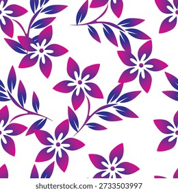 Padrão floral sem costura, impressão de liberdade com botânica grande fofa em estilo retro folk. Belo design botânico de plantas selvagens desenhadas à mão: flores, folhas em fundo preto. Ilustração vetorial
