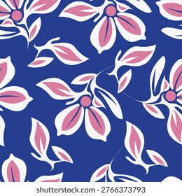 Seamless floral pattern, liberty ditsy print of mini plants in delicate pastel colors. Cute botanical design of tiny hand-drawn flowers and small leaves. Simple romantic pattern. Vector illustration.