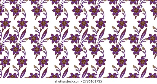 Seamless floral pattern, liberty ditsy print of mini plants in delicate pastel colors. Cute botanical design of tiny hand-drawn flowers and small leaves. Simple romantic pattern. Vector illustration.