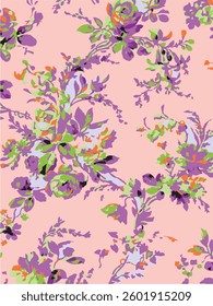seamless floral pattern. Liberty style background of small  flowers. Small flowers scattered over a white background. Stock vector for printing on surfaces. Realistic flowers.