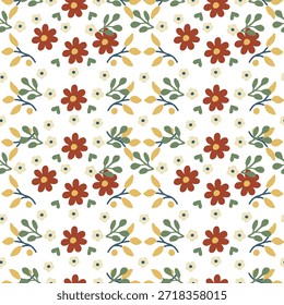 Nahtloses Blumenmuster, Freiheitsmuster, Vektorkunst.