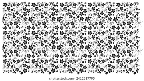 seamless floral pattern. Liberty-style background of small colorful flowers. Small flowers are scattered over a white background. Stock vector for printing on surfaces. Abstract flowers.