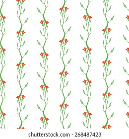 Seamless floral pattern. Light background of red flowers.