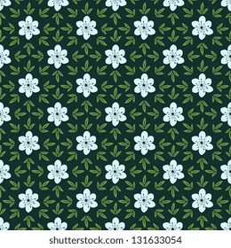 Seamless floral pattern with light blue flowers