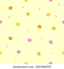 Seamless floral pattern, light yellow background