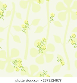 Seamless floral pattern in light yellow color.