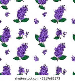 Lílago de patrón floral sin soldadura en un estilo plano abstracto sobre fondo blanco
