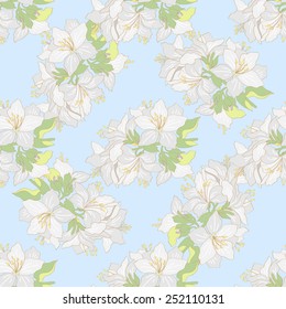 Seamless floral pattern with lily.