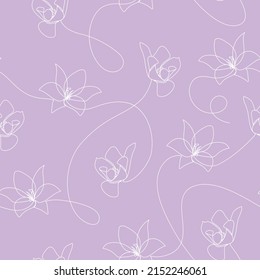 Seamless Floral pattern line art