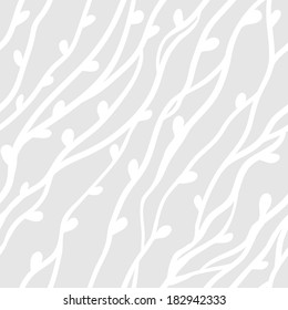 Seamless floral pattern. Line background with branches