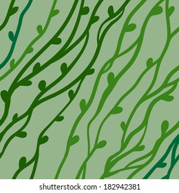 Seamless floral pattern. Line background with branches