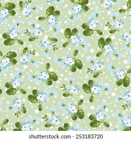 Seamless floral pattern with little blue flowers 