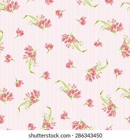 Patrón floral sin fisuras con pequeñas flores rosadas 
