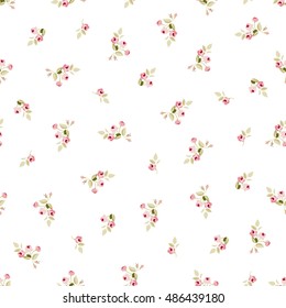 Seamless floral pattern with little red roses