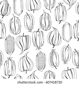 Seamless floral pattern with magic plants.