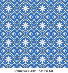 Seamless floral pattern maroccan style in spring - summer color. Design for textile, cover, background, bandana, patchwork