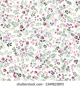 seamless floral pattern with meadow flowers