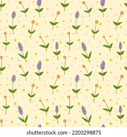 Seamless floral pattern. Minimal style floral pattern.