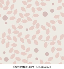 Seamless floral pattern. 
Minimalistic pastel design.