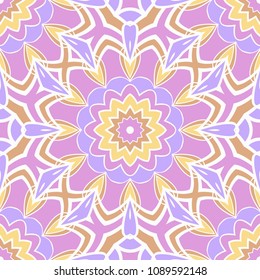 Seamless floral pattern with modern style ornament on color background. For wallpaper, cover book, fabric, scrapbooks