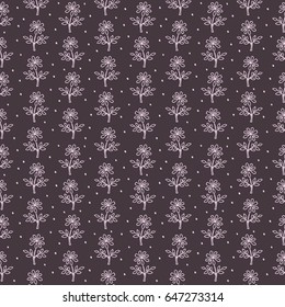 Seamless floral pattern, monochrome monotone lavender background, seamless textile, fabric print, fashion design, hand drown element, classic daisy pattern, abstract texture, vector illustration