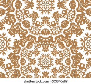Seamless floral pattern motif coloring mandala drawn with a pen. black and white. Ethnic, fabric, motifs. Vector, abstract flower mandala. Decorative elements for design. EPS 10.