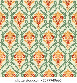 seamless floral pattern, Motif ethnic floral seamless textil, embroidery, print striped ornament floral, pattern, design for wrapping, silk, scarf, background, text