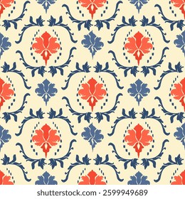 seamless floral pattern, Motif ethnic floral seamless textil, embroidery, print striped ornament floral, pattern, design for wrapping, silk, scarf, background, text