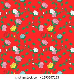 Seamless Floral Pattern Motifs able to print for cloths, tablecloths, blanket, shirts, dresses, posters, papers.