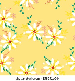 Seamless Floral Pattern Motifs able to print for cloths, tablecloths, blanket, shirts, dresses, posters, papers.