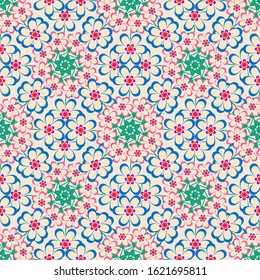 Seamless Floral Pattern Motifs able to print for cloths, tablecloths, blanket, shirts, dresses, posters, papers.