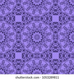 Seamless floral pattern motifs suitable for wallpaper and fabric design. Vector illustration. Monochrome