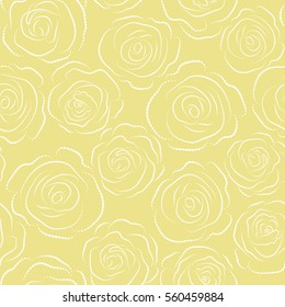 Seamless floral pattern. Motley roses on a neutral background with a band of flowers. Dashed painting seamless pattern.