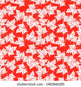 Seamless Floral Pattern of multi colored leaf. Hand-drawn illustration