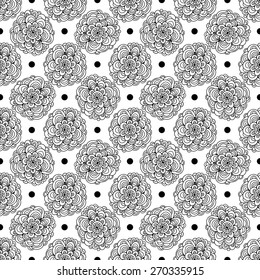 Seamless floral pattern in naive ethnic style, folk motifs.