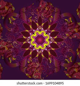 Seamless floral pattern with nice doodles flowers. Beautiful fabric pattern. Vector illustration. Cute Floral pattern in the small flower.