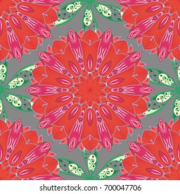 Seamless floral pattern with nice doodles flowers. Vector illustration. Beautiful fabric pattern. Cute Floral pattern in the small flower.