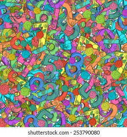 Seamless floral pattern of numerals for your design. Vector illustration