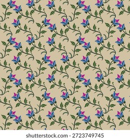 Patrón floral sin fisuras con fondo blanco 