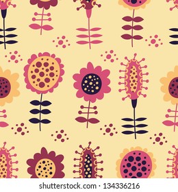 seamless floral pattern on a beige background