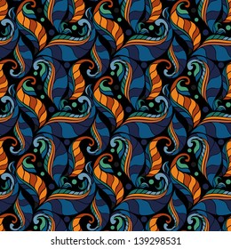 seamless floral pattern on black background