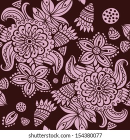 Seamless floral pattern on a black background