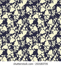 Seamless floral pattern on black  fonts