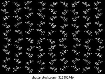 Seamless floral pattern on black color