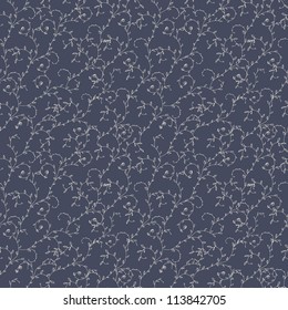 seamless floral pattern on blue background