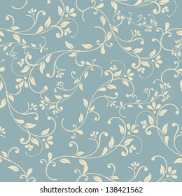 seamless floral pattern on blue background