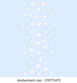 Seamless floral pattern on a blue background. Vector illustration.