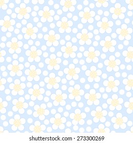 Seamless floral pattern on a blue background. Vector illustration.